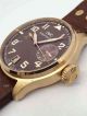 Replica IWC Schaffhausen Watch Coffee surface Yellow Case Brown Leather  (5)_th.jpg